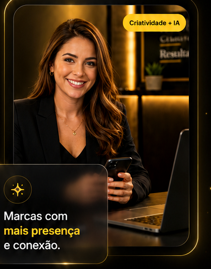 Cena visual premium da Pergaminho Criativo com marketing, design e inteligência artificial